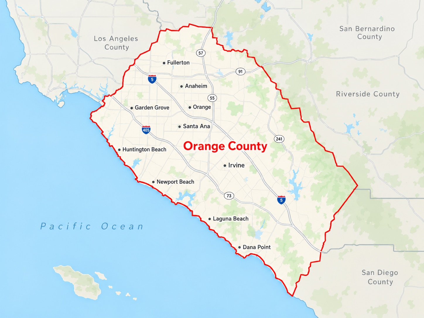 Orange County service area map